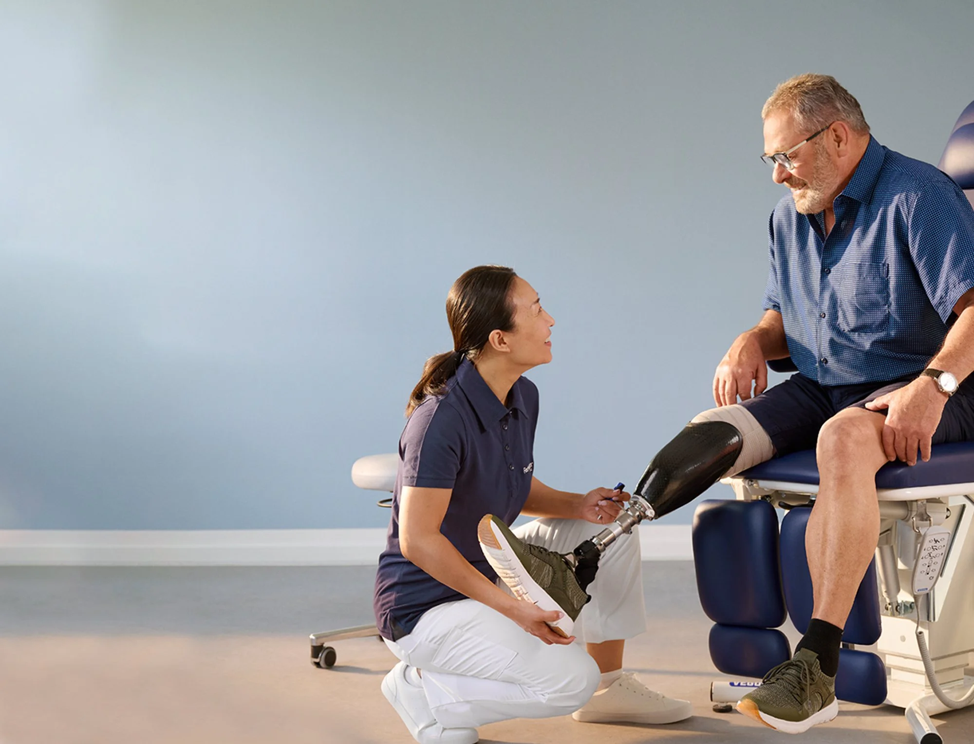 Healthcare professional with patient